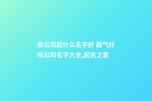 新公司起什么名字好 霸气好听公司名字大全,起名之家-第1张-公司起名-玄机派